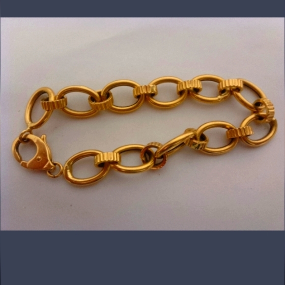 Bracelet 18 k gold 8 inches stamped - Picture 1 of 5